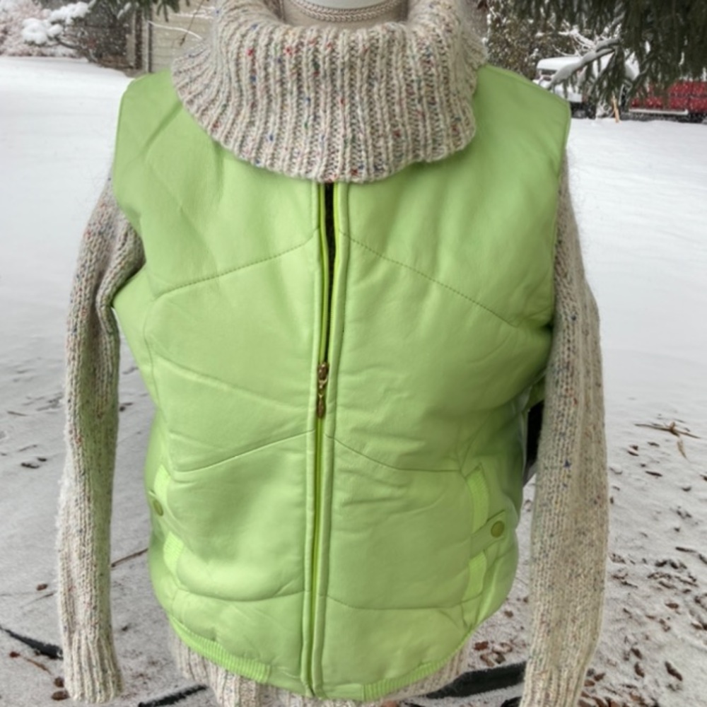 🔥NWT🔥amazing price!! J Andral green leather vest